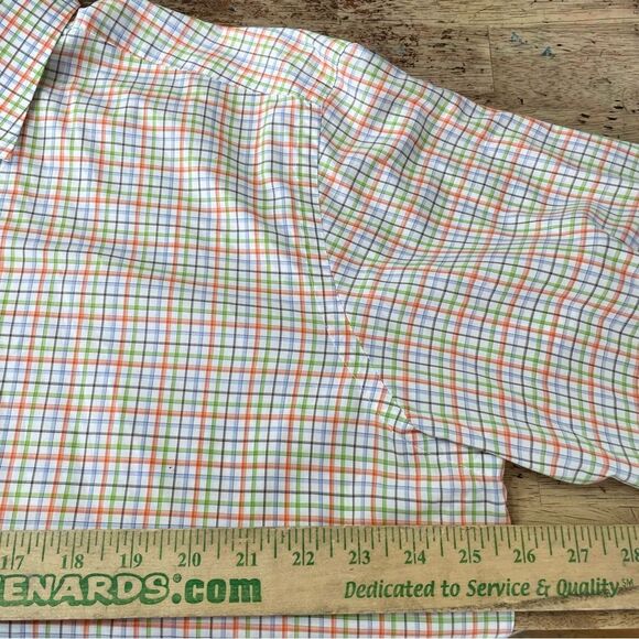 ETRO Shirt Men's 46‎ Long Sleeve Colorful Check Cotton Dress Button Italy - Picture 6 of 9